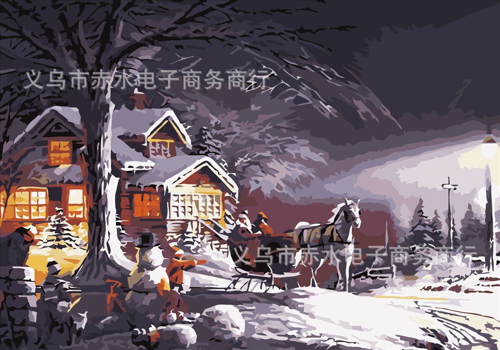 5145圣誕雪景40X50